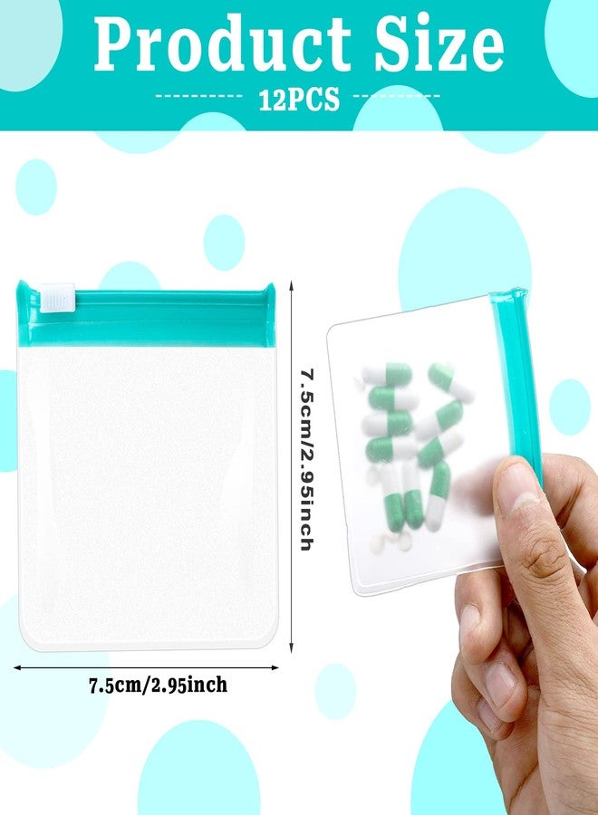 Sliverdew 12 PCS Zippered Reusable Pill Storage Pouch Bags - Clear Plastic Pill Bags with Slide Lock for Small Items - Image 2